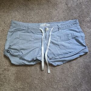 Hollister Light Blue Striped Women's Cargo Shorts